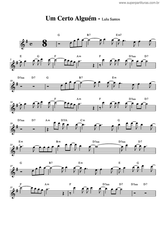 Partitura da música Um Certo Alguém v.2