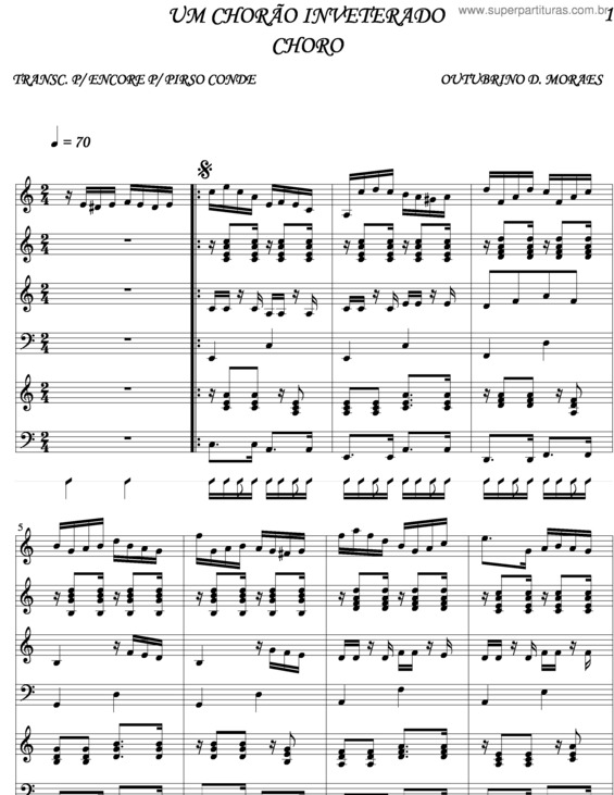 Partitura da música Um Chorão Inveterado v.3