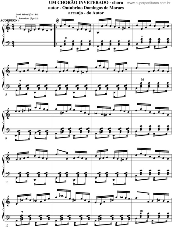 Partitura da música Um Chorão Inveterado v.4