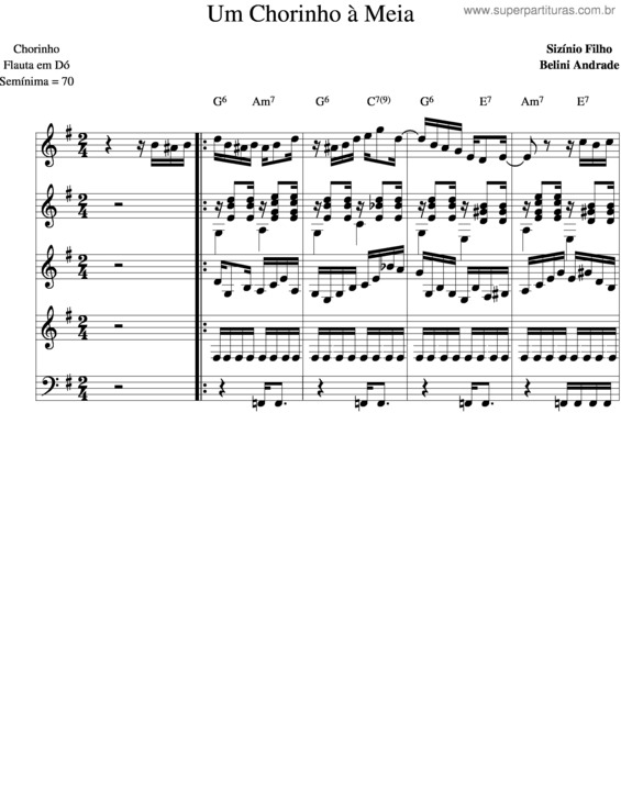 Partitura da música Um Chorinho À Meia