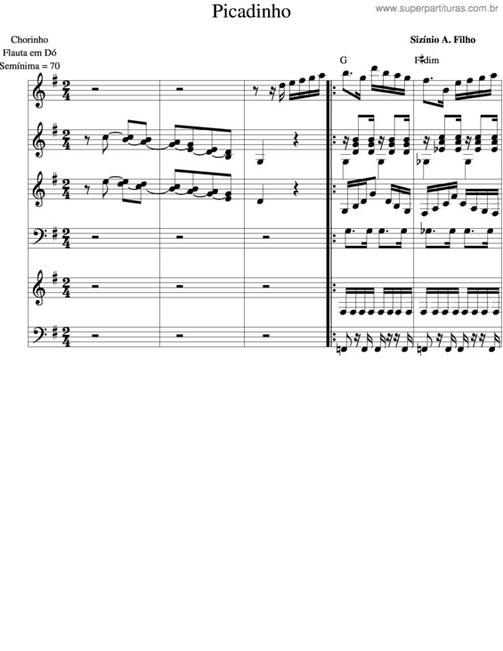 Partitura da música Um Chorinho Ao Molho Pardo