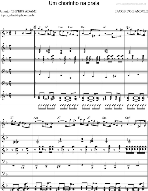 Partitura da música Um Chorinho na praia