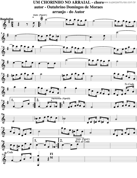 Partitura da música Um Chorinho No Arraial v.5