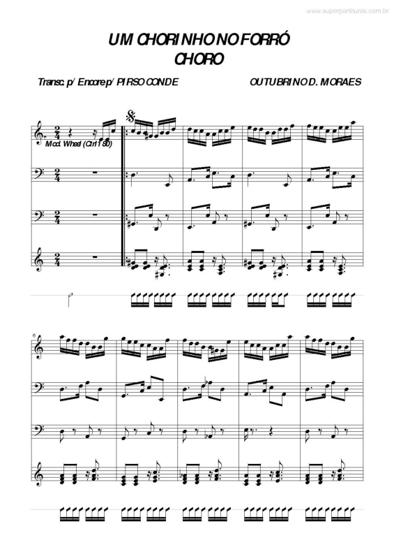 Partitura da música Um Chorinho no Forró