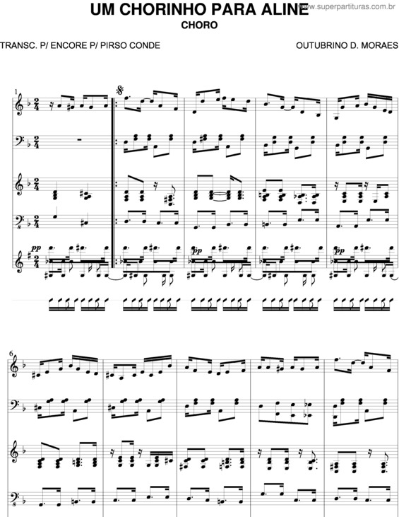 Partitura da música Um Chorinho Para Aline v.3