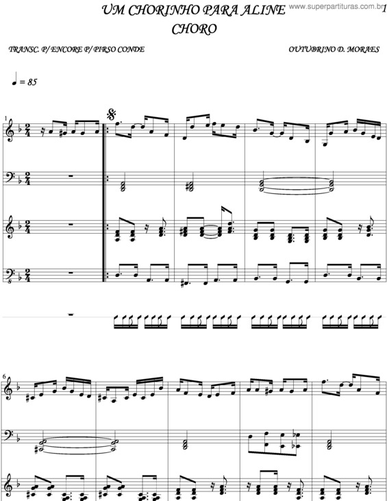 Partitura da música Um Chorinho Para Aline v.4