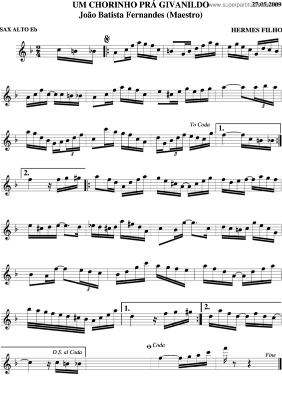 Partitura da música Um Chorinho Prá Givanildo