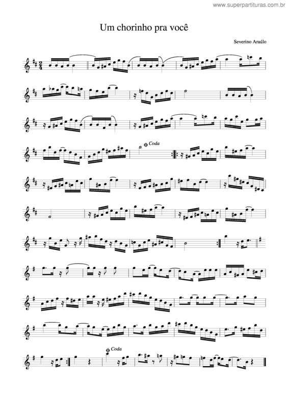 Partitura da música Um Chorinho Pra Você v.3