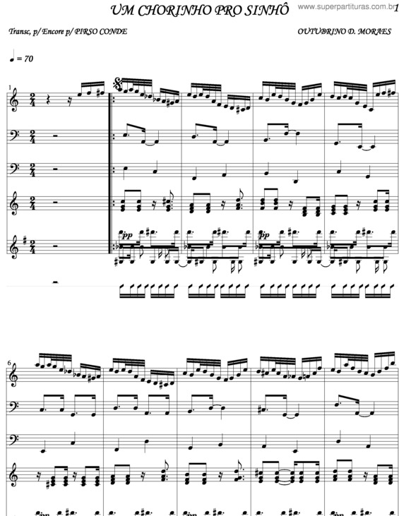 Partitura da música Um Chorinho Pro Sinhô