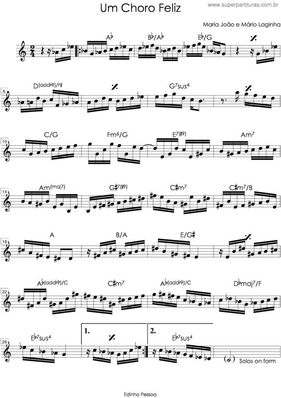 Partitura da música Um Choro Feliz