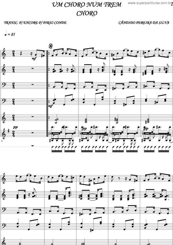 Partitura da música Um Choro Num Trem v.2