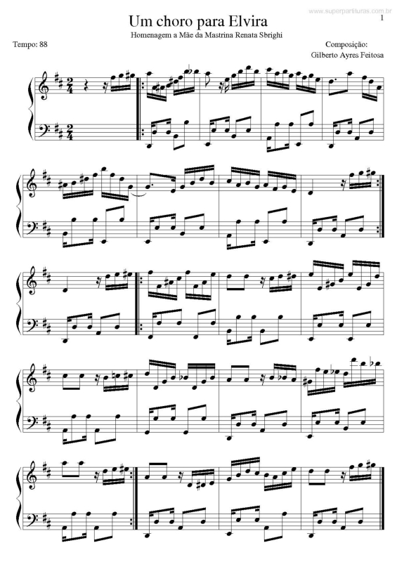 Partitura da música Um Choro para Elvira