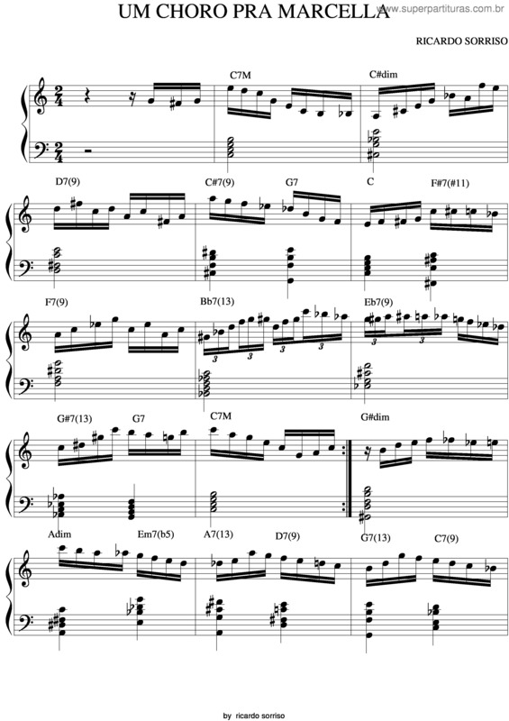 Partitura da música Um Choro Pra Marcella