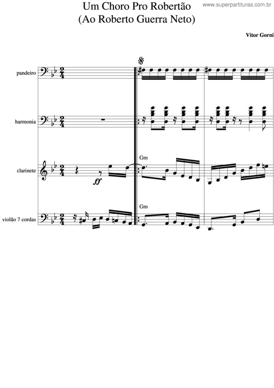 Partitura da música Um Choro Pro Robertão v.2