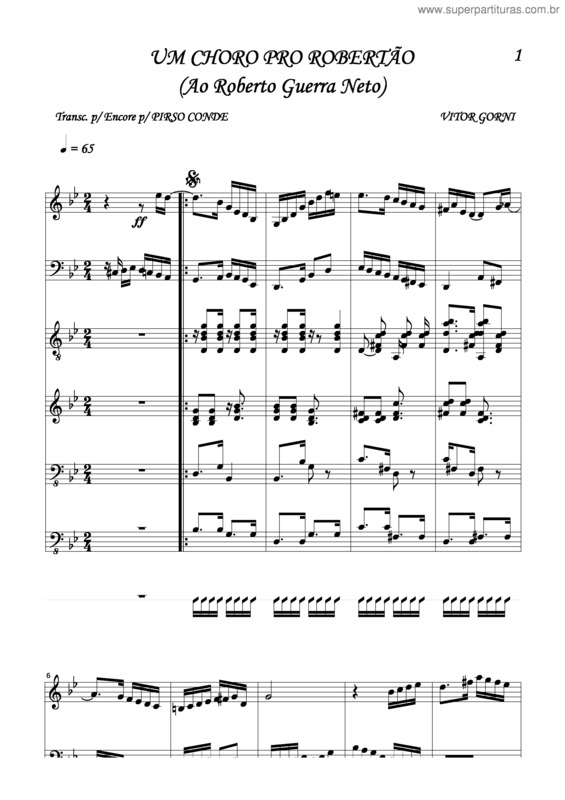 Partitura da música Um Choro Pro Robertão v.3