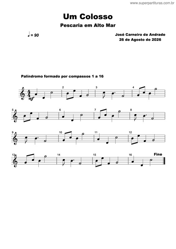 Partitura da música Um Colosso