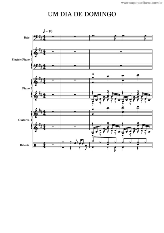 Partitura da música Um Dia De Domingo v.13
