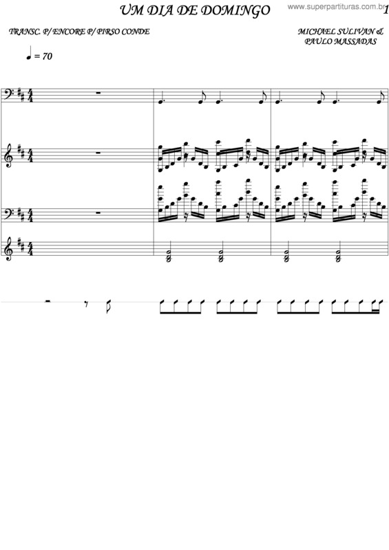 Partitura da música Um Dia De Domingo v.3