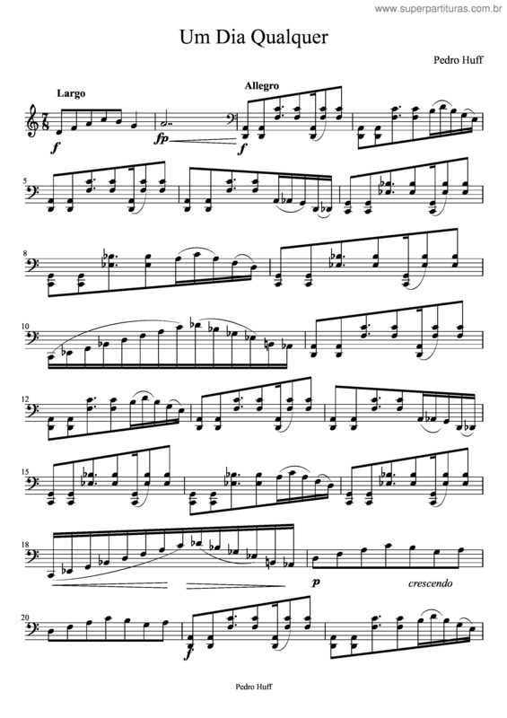 Partitura da música Um dia qualquer