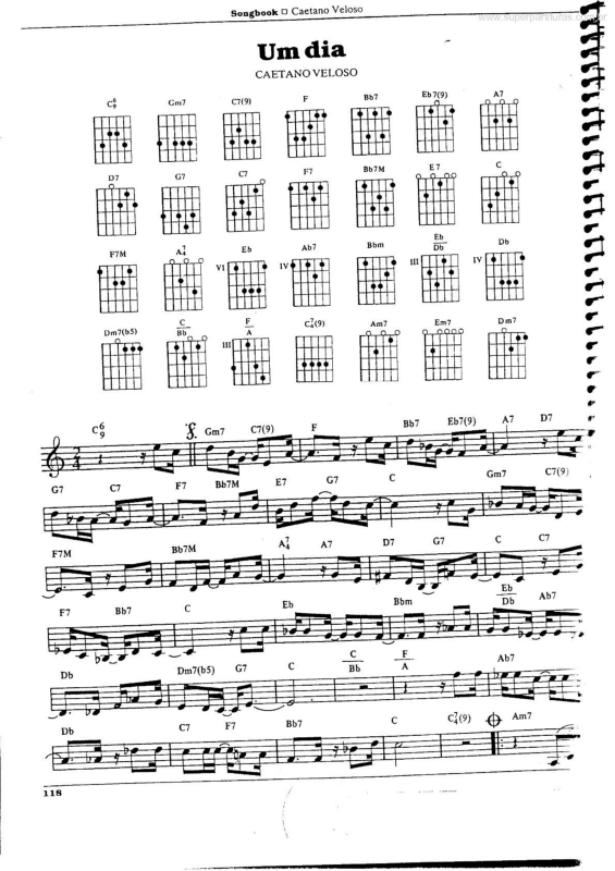 Partitura da música Um Dia