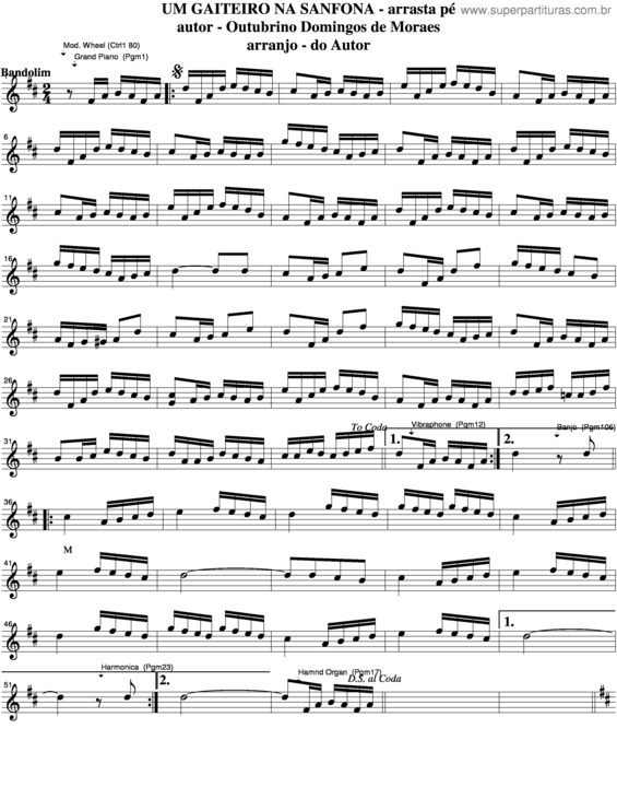 Partitura da música Um Gaiteiro Na Sanfona v.2