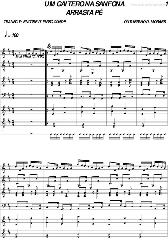 Partitura da música Um Gaitero na Sanfona