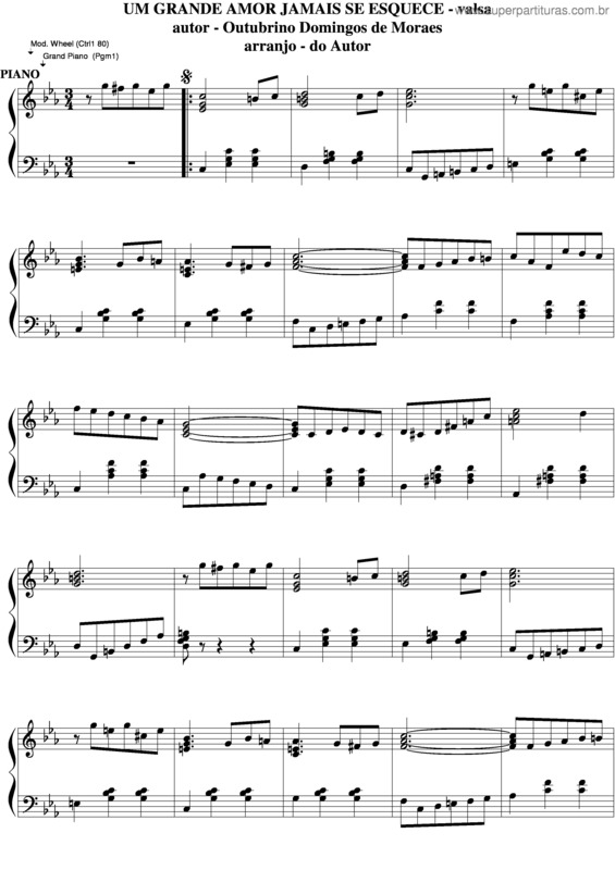 Partitura da música Um Grande Amor Jamais Se Esquece v.4