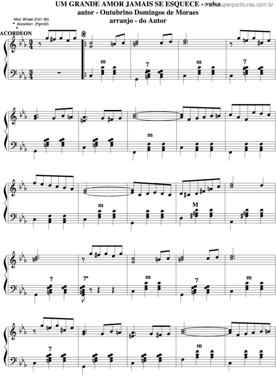 Partitura da música Um Grande Amor Jamais Se Esquece