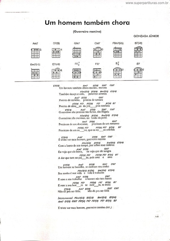 Partitura da música Um Homem Também Chora