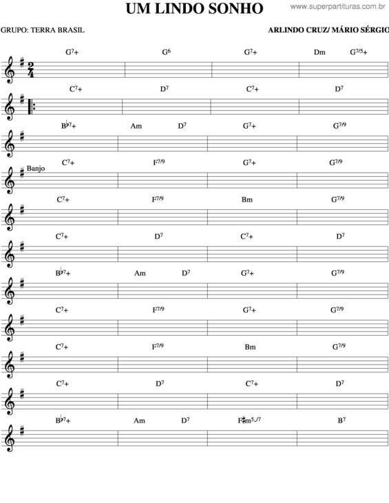 Partitura da música Um Lindo Sonho