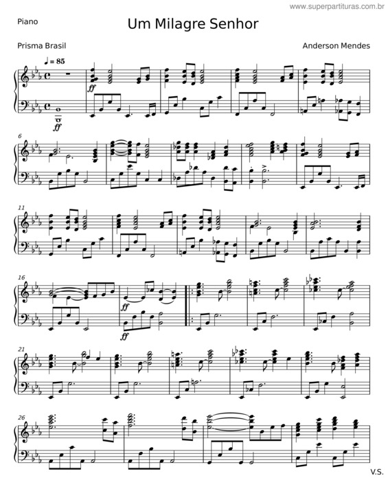 Partitura da música Um Milagre Senhor v.2