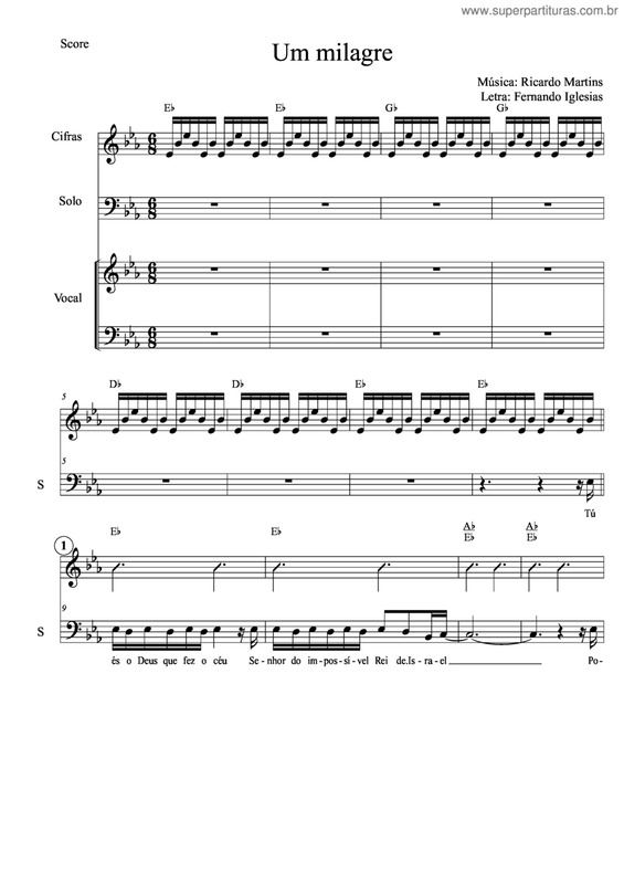 Partitura da música Um Milagre v.4