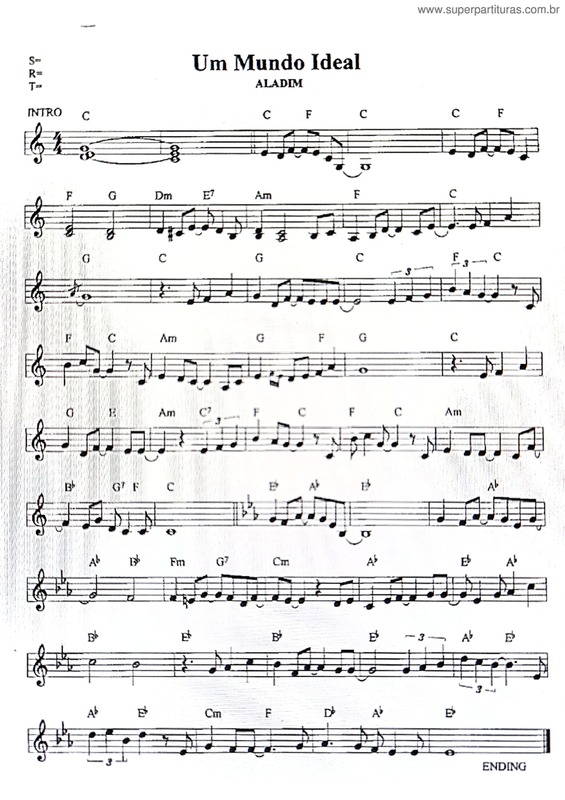 Partitura da música Um Mundo Ideal v.2