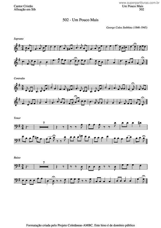 Partitura da música Um Pouco Mais v.3