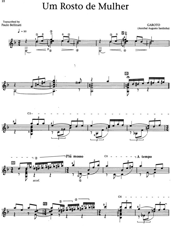 Partitura da música Um Rosto De Mulher