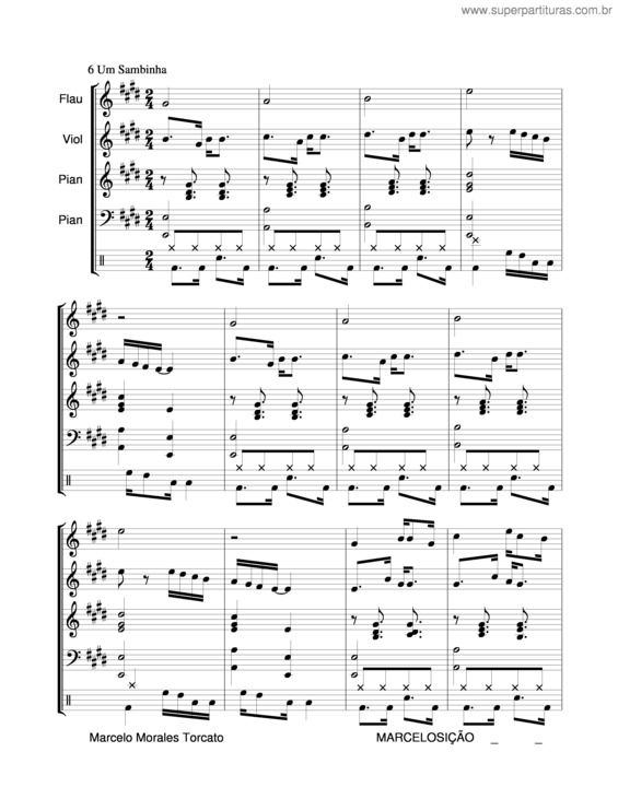 Partitura da música Um Sambinha