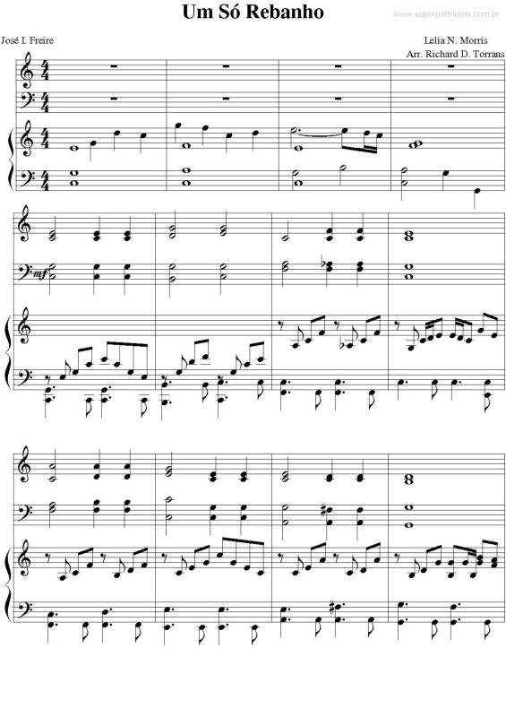 Partitura da música Um Só Rebanho