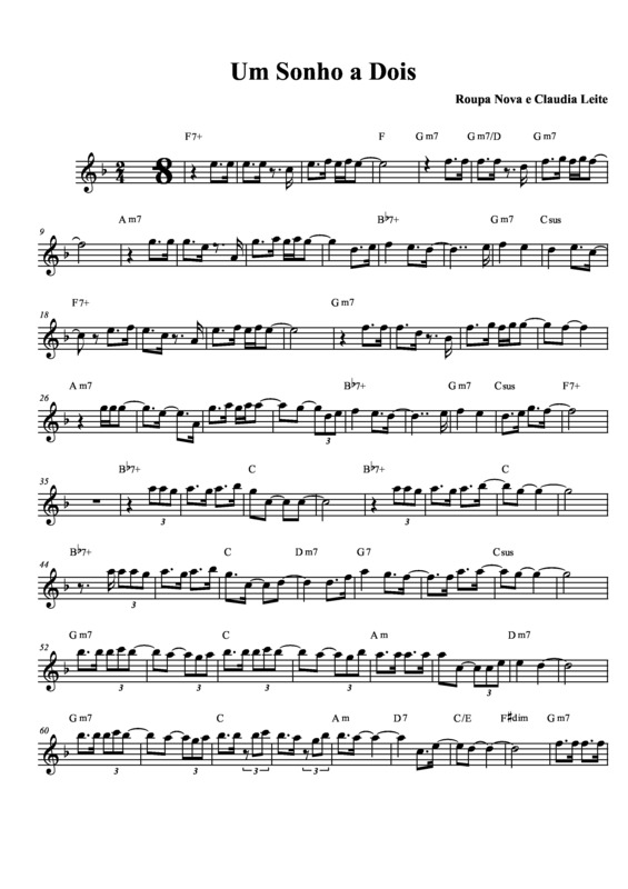 Partitura da música Um Sonho a Dois v.2