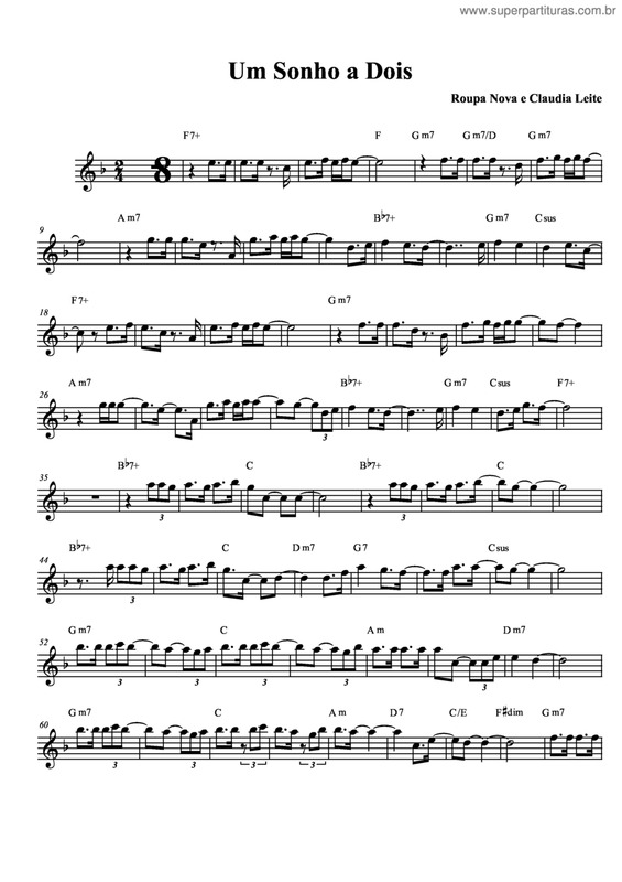 Partitura da música Um Sonho A Dois v.3