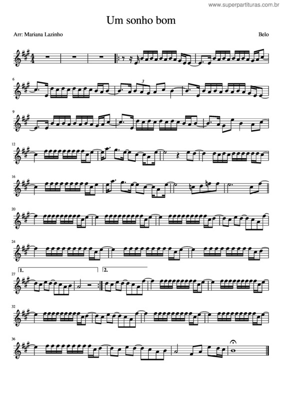 Partitura da música Um Sonho Bom