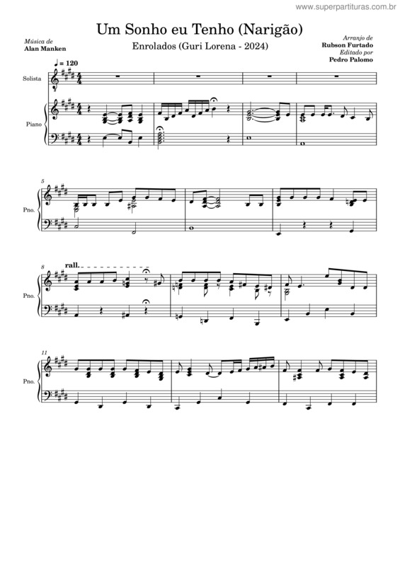 Partitura da música Um Sonho Eu Tenho v.2
