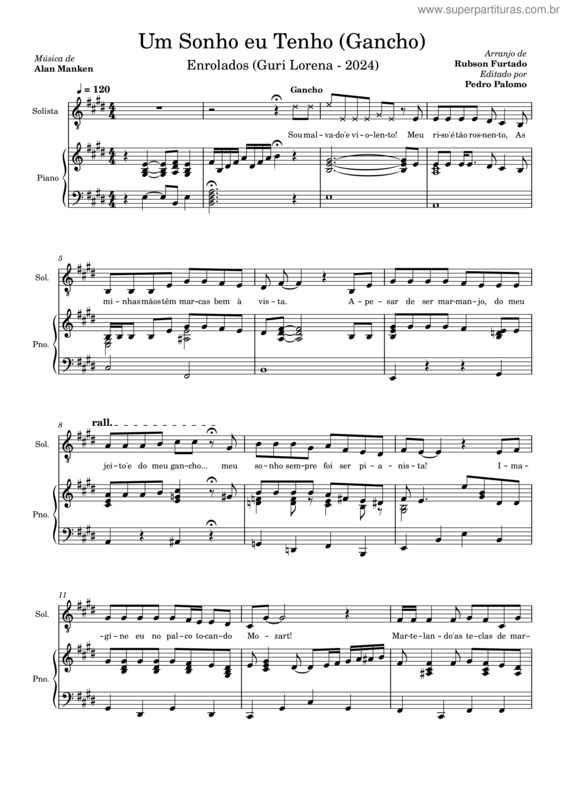 Partitura da música Um Sonho Eu Tenho v.3