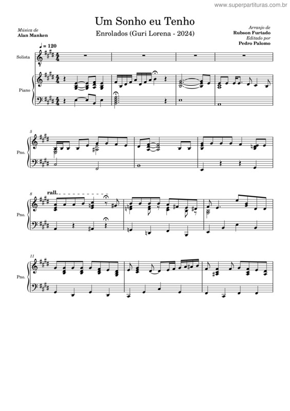 Partitura da música Um Sonho Eu Tenho v.4
