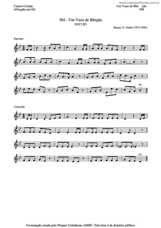 Partitura da música Um Vaso De Bênção v.2