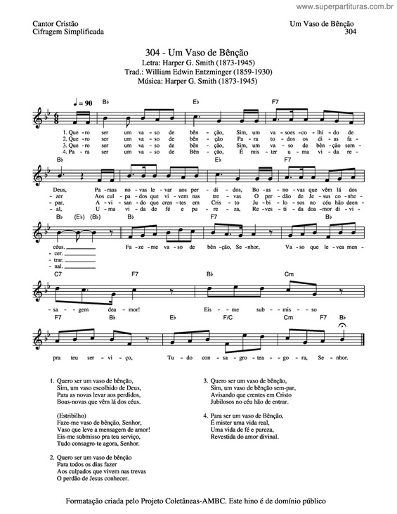 Partitura da música Um Vaso De Bênção