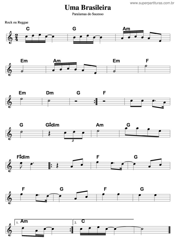 Partitura da música Uma Brasileira v.3