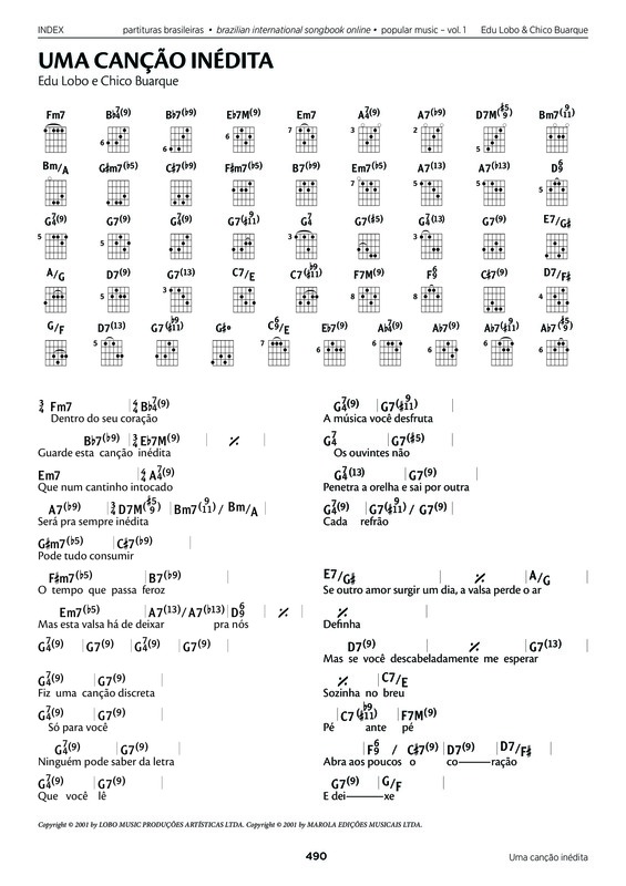 Partitura da música Uma Canção Inédita