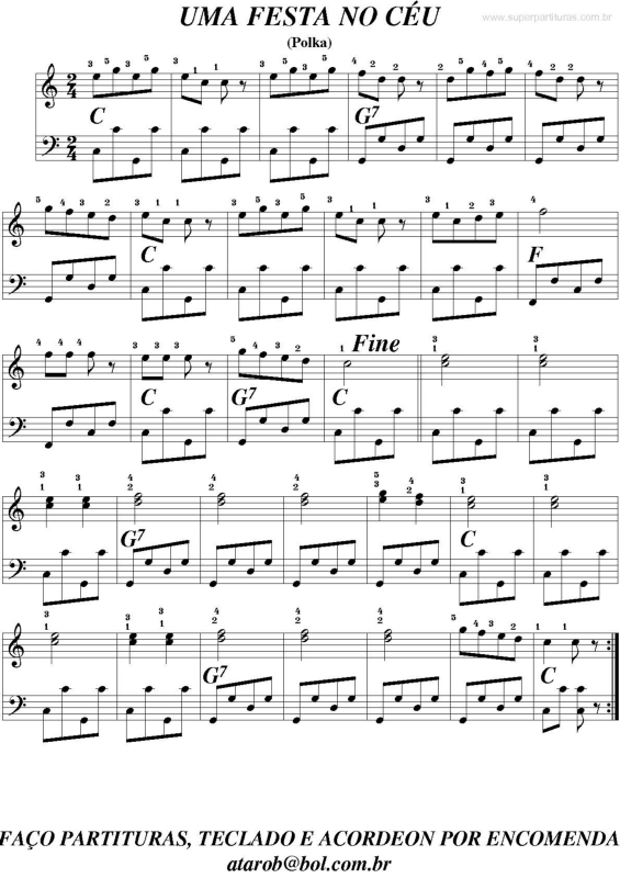 Partitura da música Uma Festa no Céu