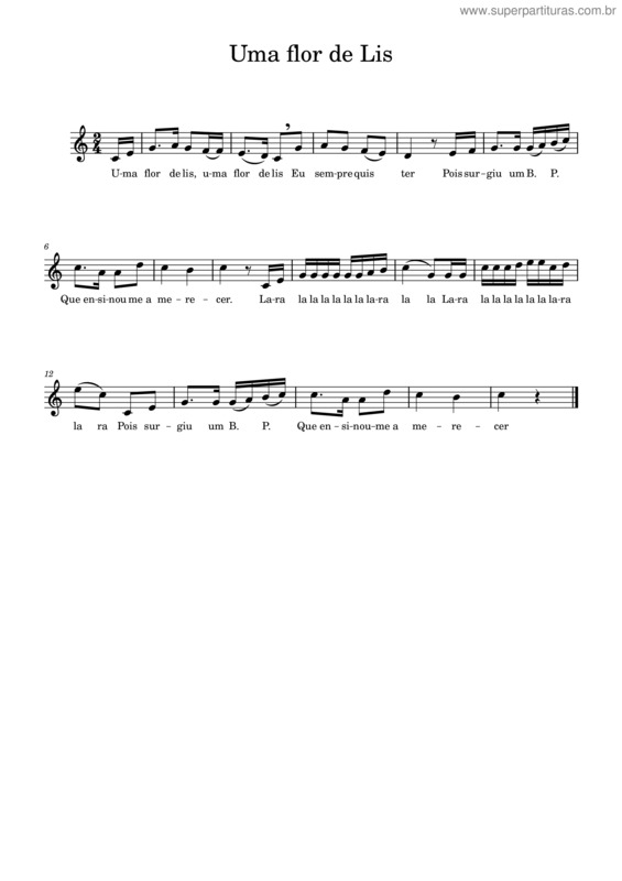 Partitura da música Uma Flor De Lis