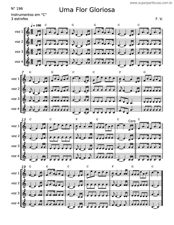 Partitura da música Uma Flor Gloriosa – Misc Traditional